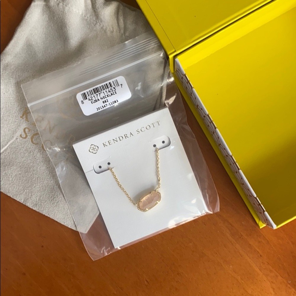 Kendra Scott Elisa Gold Rose Quartz Necklace
